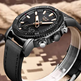 Top Luxury Brand LIGE Military Quartz Mens Watches LED Date Analog Digital Watch Man Casual Sport Clock Relogio Masculino Box